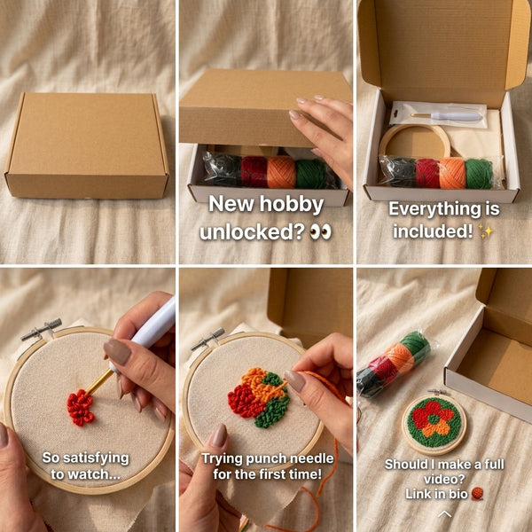 DIY Punch Needle Coaster Kit - Set of 2- Mini Kit