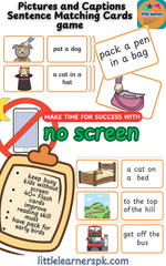 Pictures and Captions Sentence Matching Cards Game