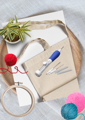 Tote bags with punch needles