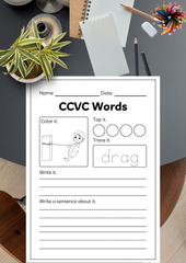Kindergarten CCVC Worksheets