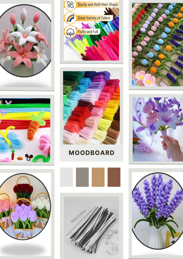 Pipe cleaner's DIY flower making Kit (pack of 8 flowers kit)