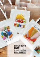 Tote bags with punch needles