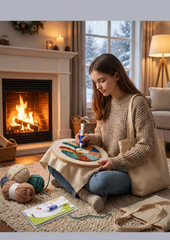 Punch needle embroidery pen (set of 3 needles) With Eco friendly Tote Bag.
