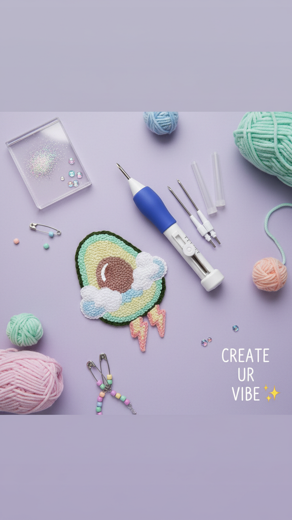 Punch needle embroidery pen (set of 3 needles) With Eco friendly Tote Bag.