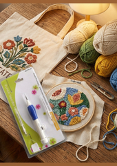 Punch needle embroidery pen (set of 3 needles) With Eco friendly Tote Bag.