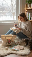 Punch needle embroidery pen (set of 3 needles) With Eco friendly Tote Bag.