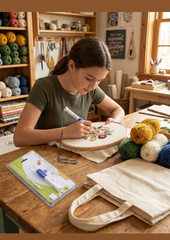 Punch needle embroidery pen (set of 3 needles) With Eco friendly Tote Bag.