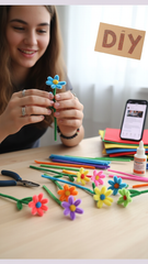 Pipe cleaner's DIY flower making Kit (pack of 8 flowers kit)