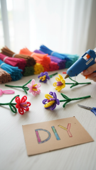 Pipe cleaner's DIY flower making Kit (pack of 8 flowers kit)