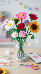 Pipe cleaner's DIY flower making Kit (pack of 8 flowers kit)